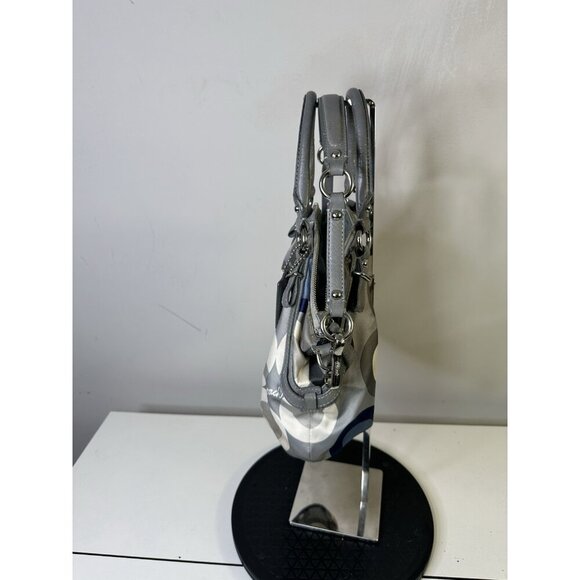 Coach Madison Sophia Blue Multicolored Sateen Satchel Bag 2010 Top Strap Charm - Picture 9 of 12